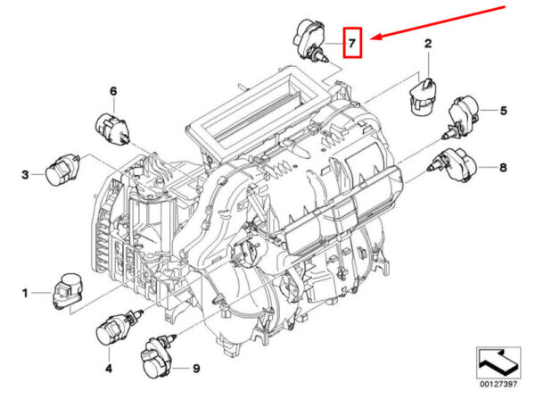 64116942992 - NEW BMW 5 TOURING E61 RIGHT FOOTWELL FLAP ACTUATOR 64116942992 6942992 GENUINE