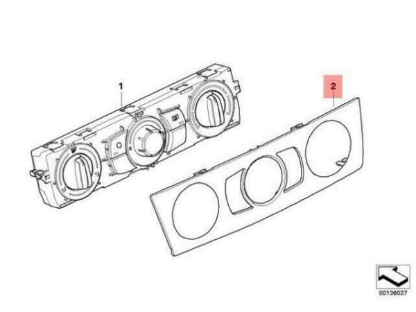 64116957956 - OEM BMW E81 E87 E88 1 SERIES HEATER CONTROL PANEL SURROUND TRIM 6957956 NEW