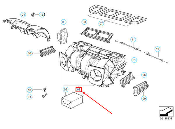 64118363801 - BMW 5 E39 Fresh Air Connection Gasket 64118363801 8363801 NEW REAL