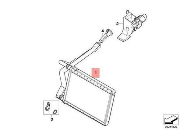 64119190596 - BMW E81 Original Double Tube Heating Element 64119190596