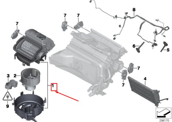 64119244083 - BMW X4 F26 heating fan left handlebar 64119244083 NEW ORIGINAL