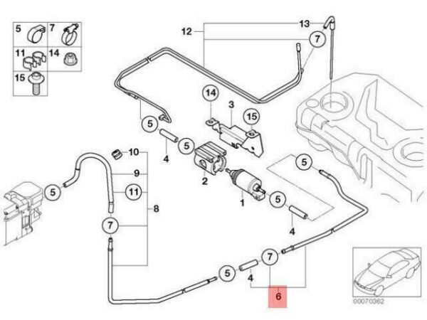 64126910492 - OEM BMW E53 SUV INDEPENDENT HEATING FUEL PIPE M 64126910492 NEW