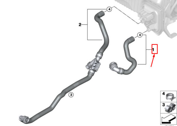 64219398952 - BMW 3 G20 coolant supply hose 64219398952 NEW ORIGINAL