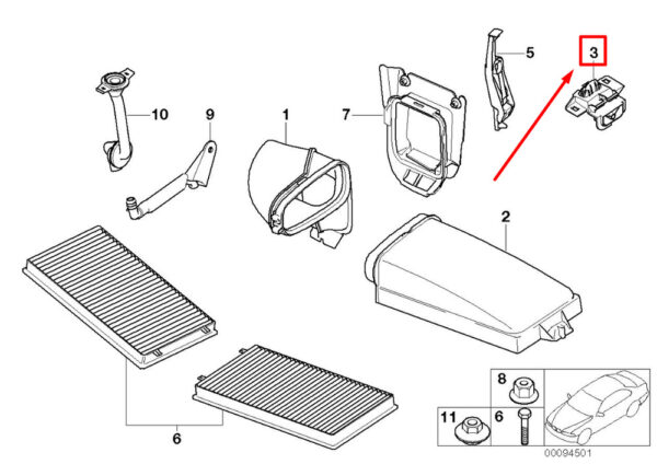 64316901647 - NEW BMW 7 E65,E66 HEATER AIR CONDITIONING HOLDER 6901647 64316901647 ORIGINAL