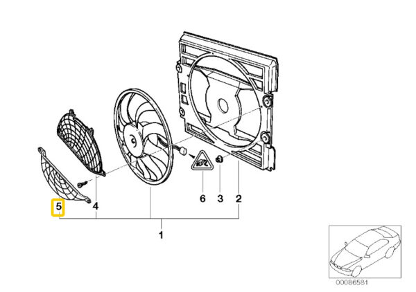 64548385345 - New Genuine BMW 3 Series E46 Lower Fan Protection Grill 8385345 OEM