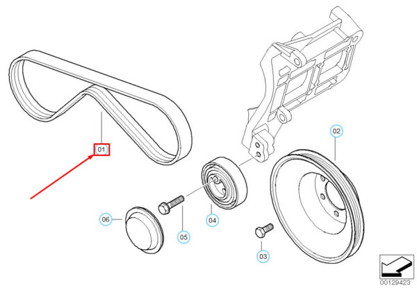 64552245451 - NEW BMW 3 E36 AIR CON COMPRESSOR V RIBBED BELT 64552245451 GENUINE