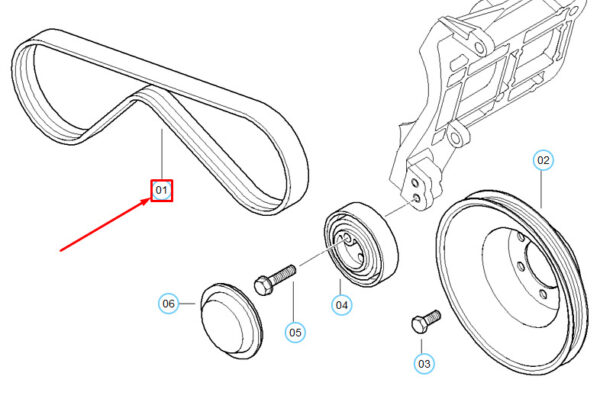 64552246732 - NEW BMW 3 E36 AIR CONDITIONING PUMP WEDGE RIB STRAP 64552246732 2246732 ORIGINAL