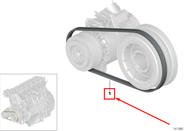 64557792851 - BMW 3 Coupe E92 Engine V-Belt Ribbed 7792851 64557792851 NEW GENUINE