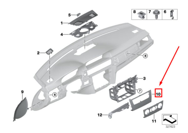 65126958411 - NEW BMW 3 E90 INSTRUMENT PANEL COVER 6958411 65126958411 GENUINE