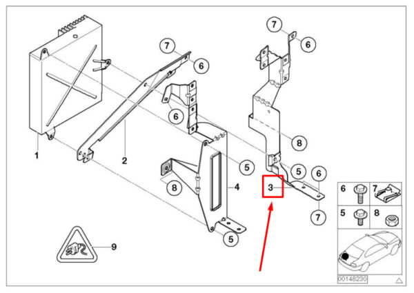 65128378013 - NEW BMW 3 E46 FRONT BASE SUPPORT SYSTEM 65128378013 8378013