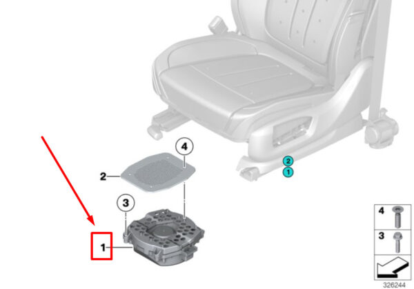 65132622550 - BMW 8 G14 interior right seat central bass 65132622550 2622550 NEW ORIGINAL