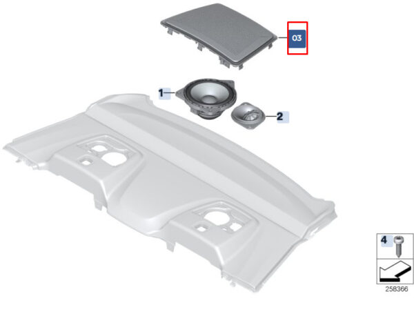 65139276542 - NEW BMW 5 F10 RIGHT LOUDSPEAKER COVER 65139276542 9276542