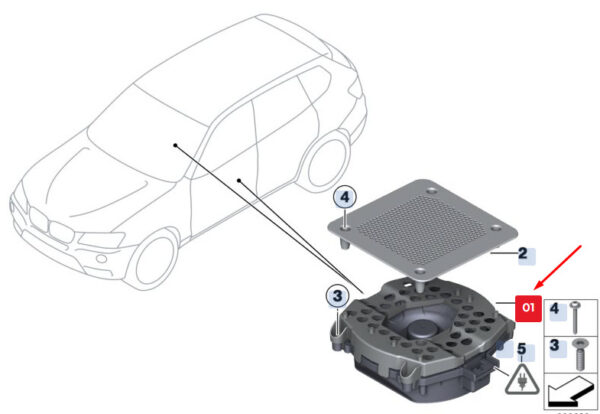 65139287757 - BMW X3 F25 floor center speaker subwoofer 65139287757 9287757 NEW ORIGINAL