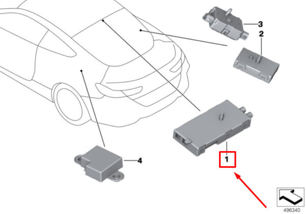 65206835174 - NEW BMW 8 CABRIO G14, F91 ANTENNA AMPLIFIER 6835174 65206835174 ORIGINAL