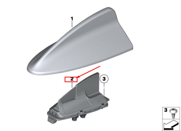 65209303037 - NEW BMW 3 G20 ROOF ANTENNA 652093037 ORIGINAL