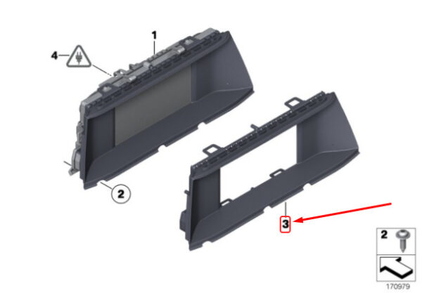 65509205067 - NEW BMW 5 F10 CENTRAL INFORMATION DISPLAY COVER 10"TPO 65509205067 ORIGINAL