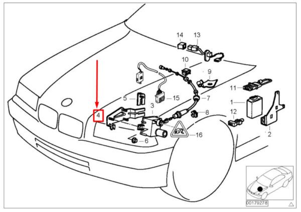 65711387003 - NEW BMW 3 COMPACT E36 ACTUATOR CARRIER PLATE 1387003 65711387003 ORIGINAL