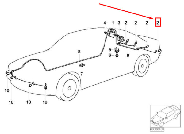 66206989078 - BMW 5 E60 parking sensor 66206989078 6989078 NEW ORIGINAL