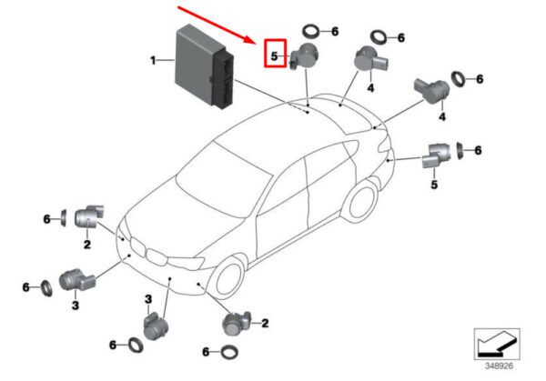 66207850470 - BMW X1 F48 Dark Shadow Ultrasonic Sensor 66207850470 7850470 NEW GENUINE