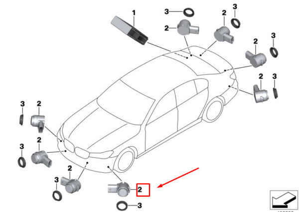 66209360713 - BMW 7 G11 PDC Parking Sensor 66209360713 NEW GENUINE