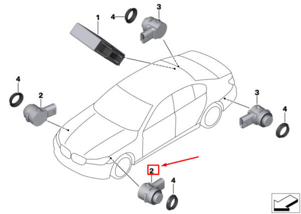 66209361561 - BMW 7 G11 PDC parking sensor 66209361561 NEW ORIGINAL