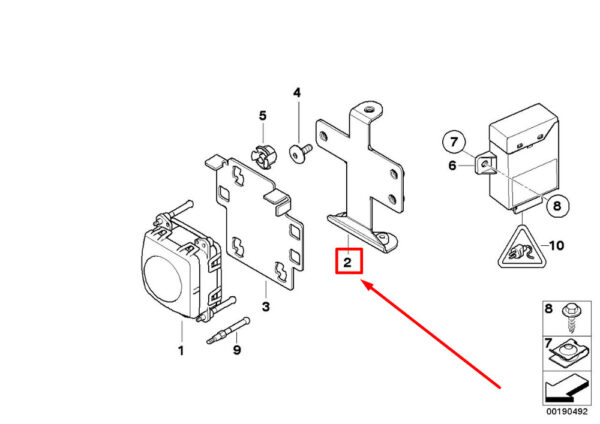 66316769132 - BMW 3 E90 Acc Bracket 66316769132 6769132 NEW GENUINE