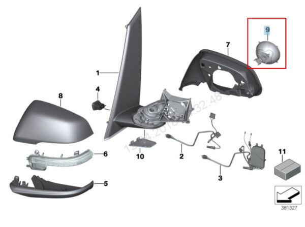 67137383313 - NEW BMW 2 F45 FRONT WING MIRROR ADJUSTMENT MOTOR 67137383313 2015 OEM