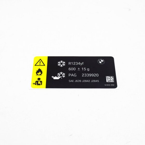 71236832292 - BMW 5 G30 LABEL COOLANT 600+ - 10G 71236832292 NEW GENUINE