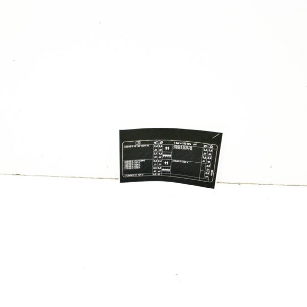 71246881938 - BMW 6 Cabrio F12 Tire Pressure Label 71246881938 NEW