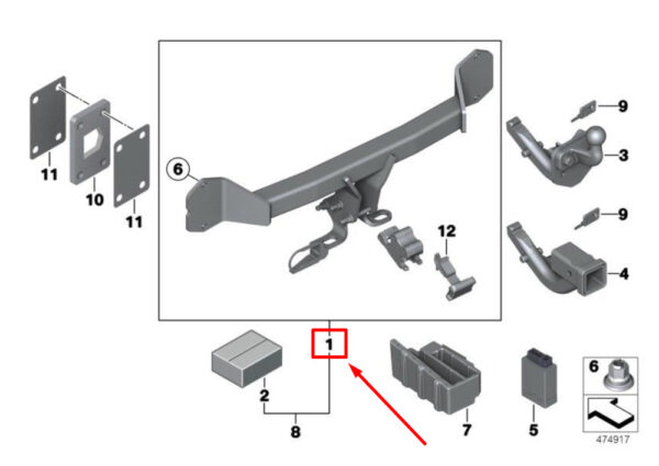 82112287405 - BMW X4 F26 Towbar Retrofit  2287405 82112287405 NEW GENUINE