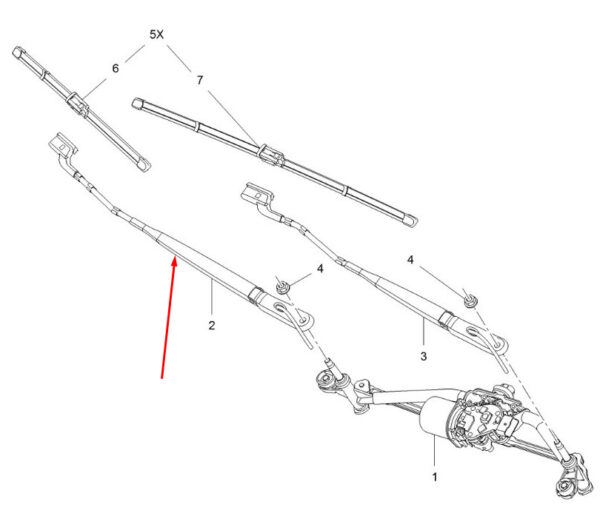 9820344180 - CITROEN BERLINGO K9 Front Windscreen Right Wiper Arm LHD 9820344180 New Genuine