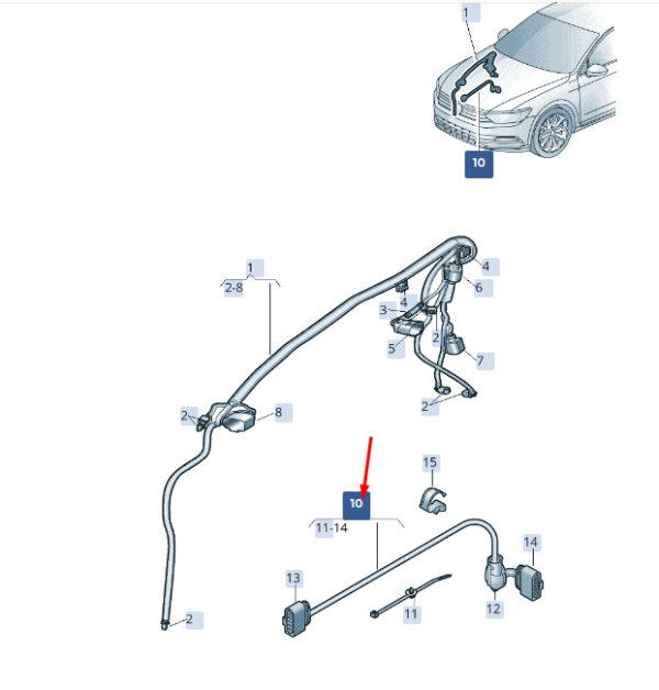 3G0971068C - Skoda Superb MK3 Exhaust Flap Adapter Wiring Harness 3G0971068C NEW Genuine