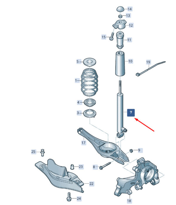 3Q0513045AC - ŠKODA SUPERB MK3 rear shock absorber 3Q0513045AC NEW ORIGINAL