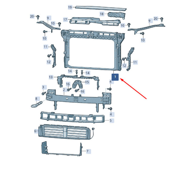 3V0805588B - ŠKODA SUPERB MK3 front panel 3V0805588B, original part