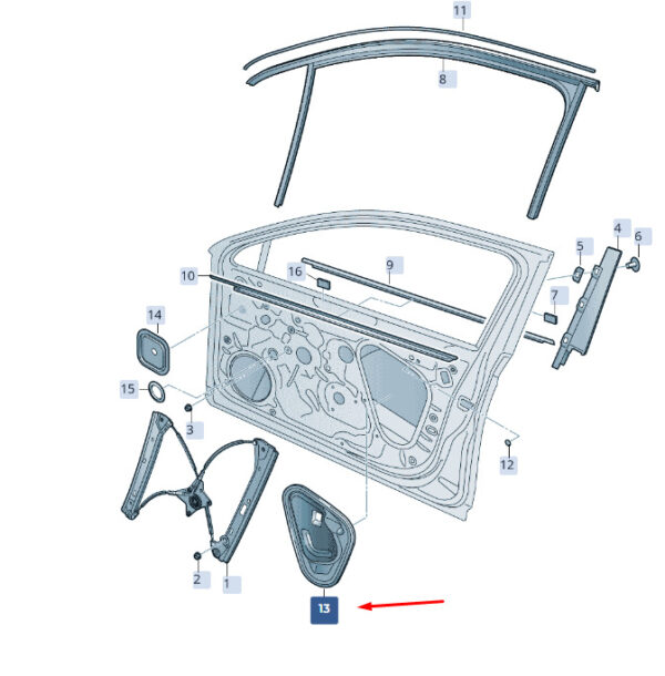 3V0837916G - NEW ŠKODA SUPERB MK3 FRONT RIGHT DOOR SIDE PLATE 3V0837916G ORIGINAL