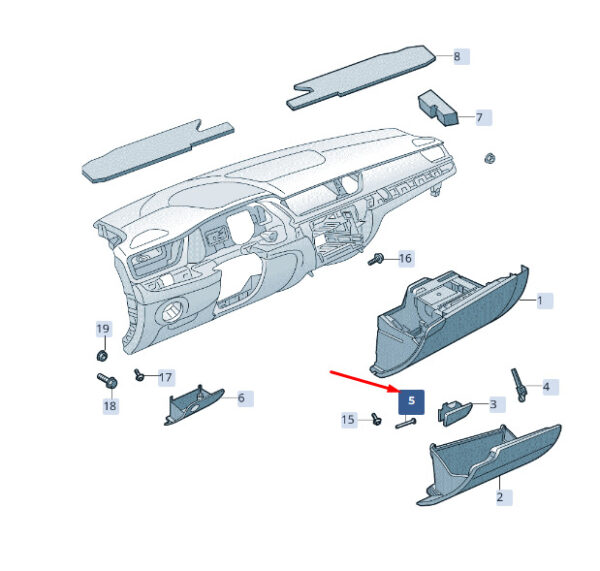 3V0857688 - NEW ŠKODA SUPERB MK3 GLOVE BOX FUSE PIN 3V0857688 ORIGINAL