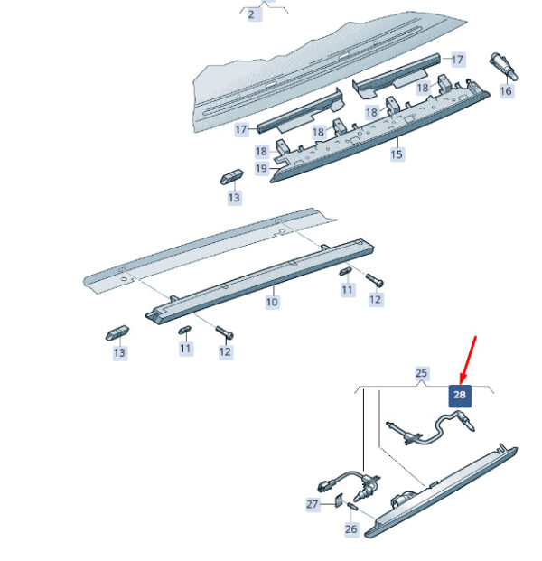 3V0955993 - NEW SKODA SUPERB MK3 REAR WATER JET 3V0955993 GENUINE