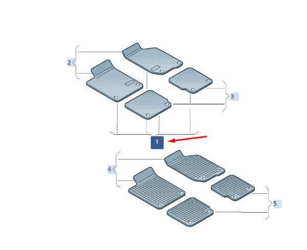 3V1061404 - ŠKODA SUPERB MK3 Floor Mat Set Left Steering 3V1061404, Original Part