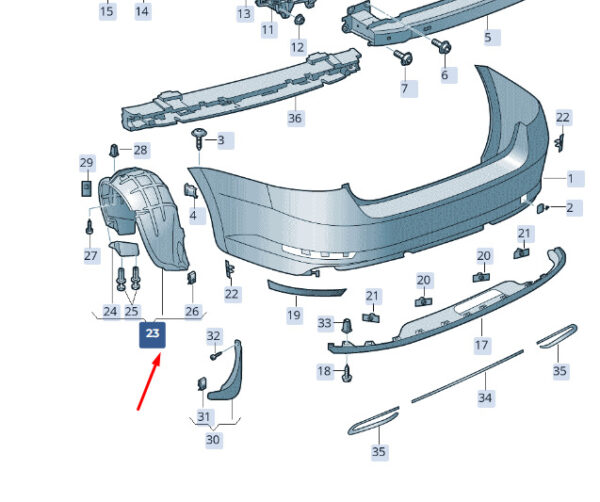3V5810969A - NEW ŠKODA SUPERB MK3 REAR LEFT ARCH LINER 3V5810969A ORIGINAL