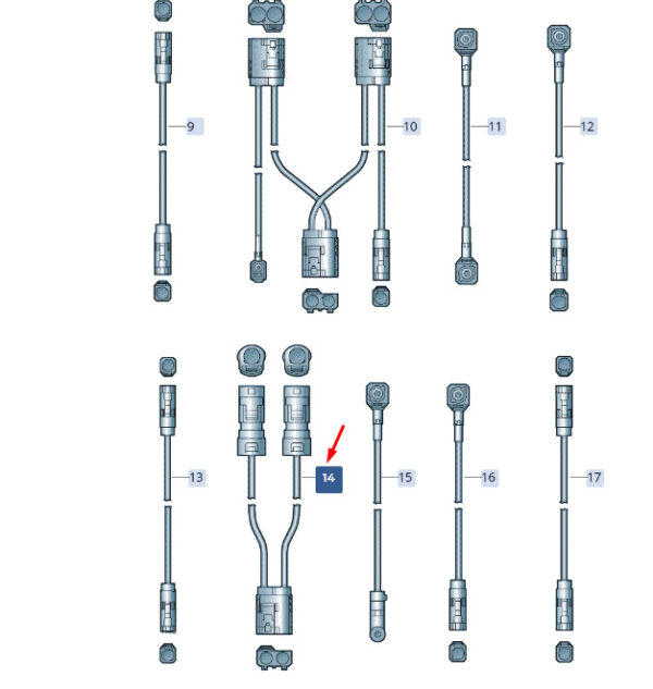 3V9035723AB - ŠKODA SUPERB MK3 Antenna Cable 3V9035723AB, Original Part