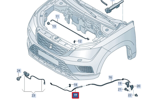 575823531 - NEW SEAT ATECA KH7 FRONT BONNET LID -LID -LID - CABLE 575823531 ORIGINAL