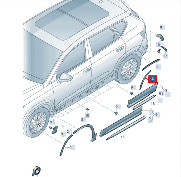 575854970BGRU - NEW SEAT ATECA KH7 REAR RIGHT TRUE WALL SWEEP 575854970BGRU GENUINE