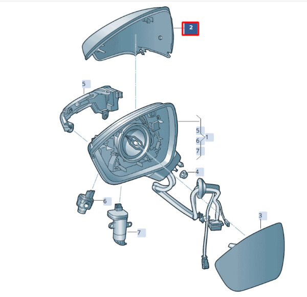 575857538DGRU - NEW SEAT ATECA KH7 FRONT RIGHT DOOR MIRROR COVER CAP 575857538DGRU ORIGINAL