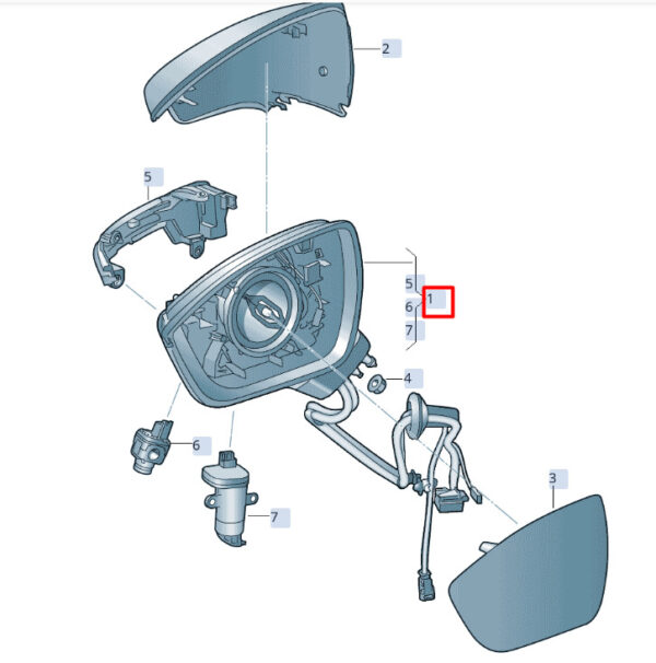 576857507H9B9 - SEAT Ateca KH7 exterior mirror left LHD 576857507H9B9 NEW original