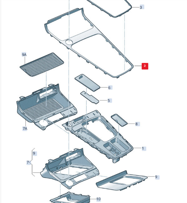 5F1863263A041 - NEW SEAT LEON 5F CENTER CONSOLE SURROUND TRIM 5F1863263A041 LHD ORIGINAL