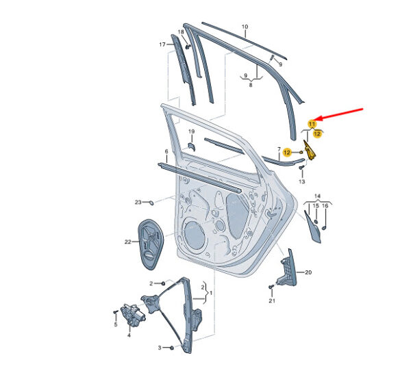 5FF839638041 - New Cupra FORMENTOR Exterior Door Panel Rear Right 5FF839638041 Genuine