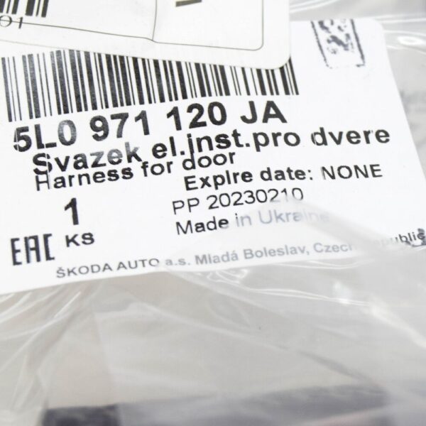 5L0971120JA - SKODA YETI 5L FRONT RIGHT DOOR WIRING HARNESS RHD 5L0971120JA NEW GENUINE