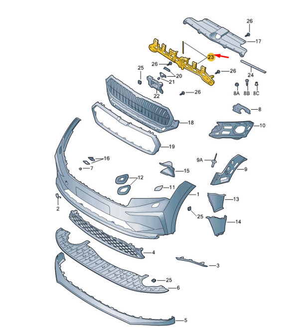 5LA807381 - New SKODA ENYAQ iV Front Bumper Support Element 5LA807381 Genuine