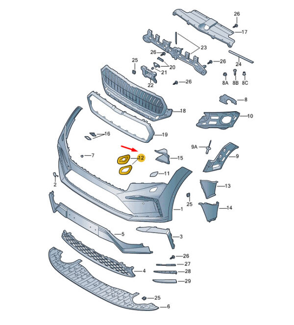 5LA807924A - New Skoda Enyaq iV Frame for Headlight Washer Front Right 5LA807924A