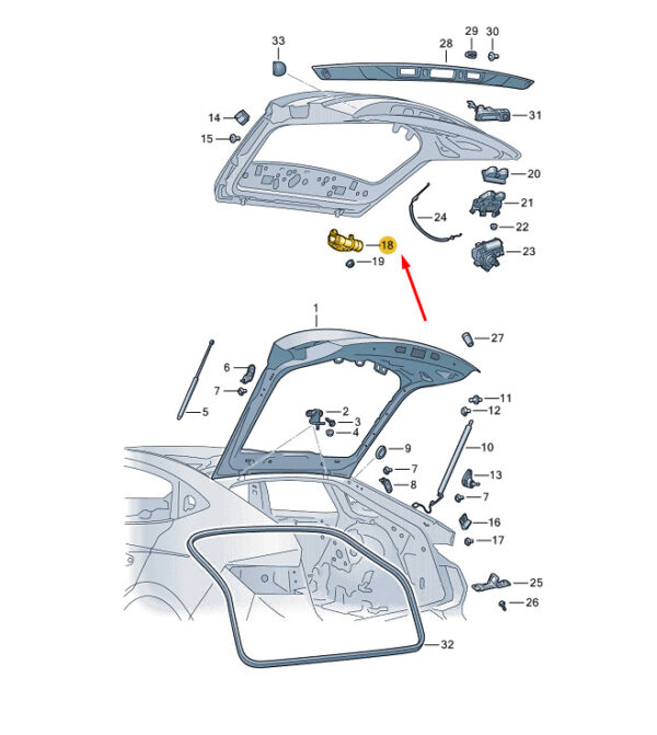 5LE827033 - New SKODA ENYAQ iV Tailgate Vibration Damper 5LE827033 Genuine